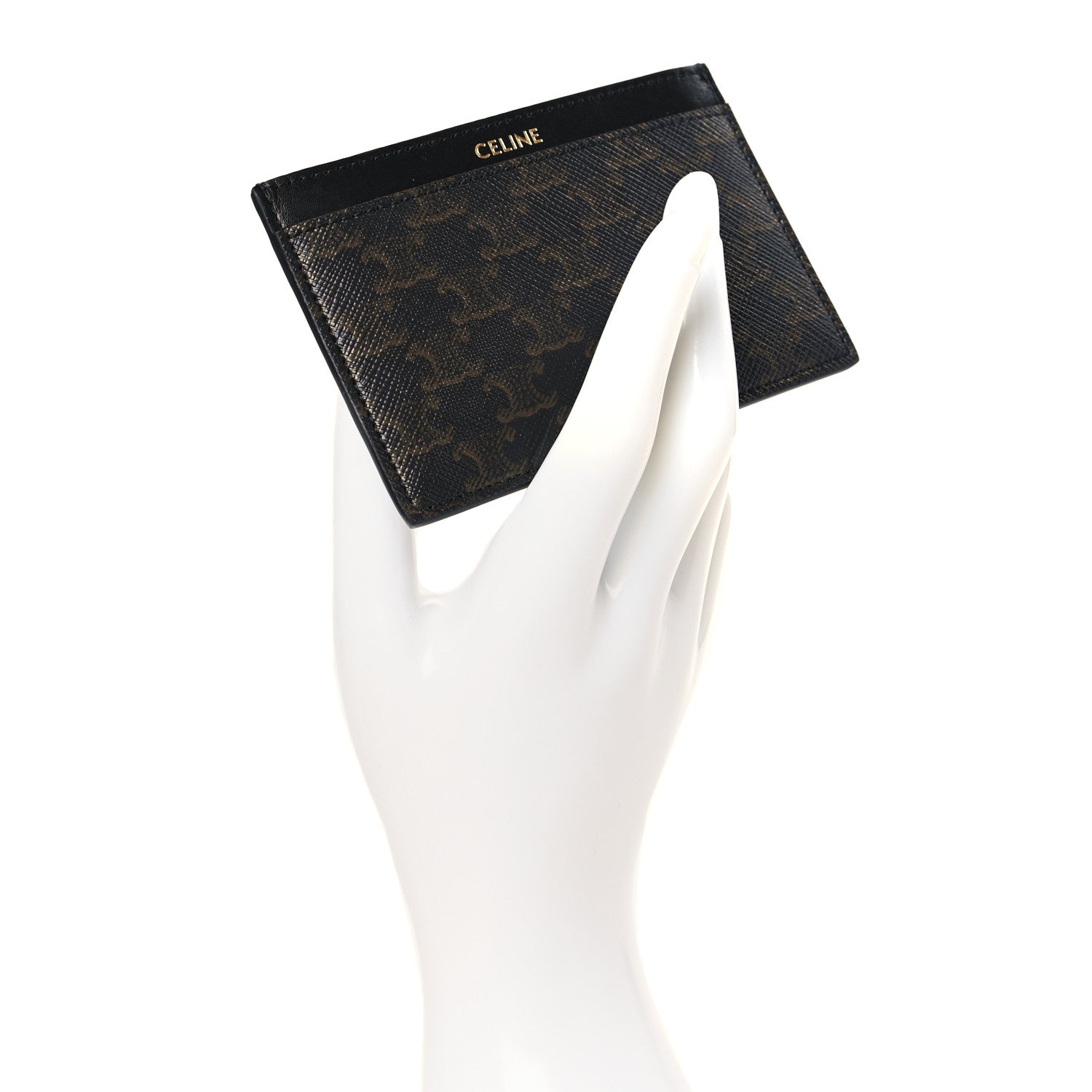 Celine Triomphe Canvas Card Holder Black 2 of 7