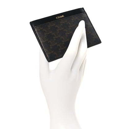 Celine Triomphe Canvas Card Holder Black 2 of 7