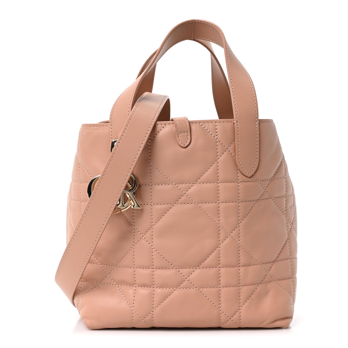 Calfskin Macrocannage Small Toujours Vertical Tote Rose des Vents