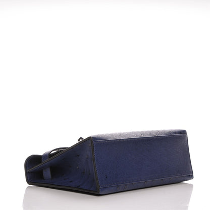 Hermes Ostrich Kelly Pochette Bleu Saphir 5 of 18