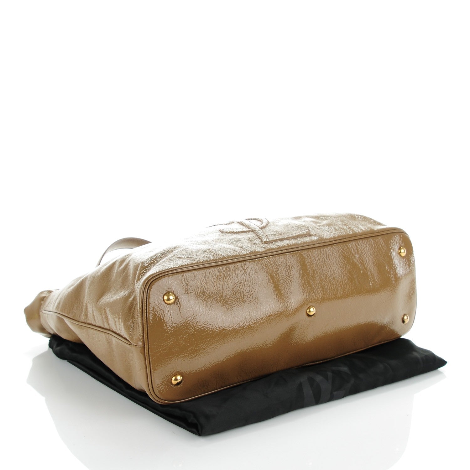 Saint Laurent Patent Calfskin Belle de Jour Cabas Tote Camel 4 of 7