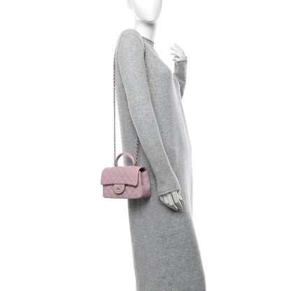 Chanel Lambskin Quilted Mini Top Handle Rectangular Flap Light Pink 2 of 11