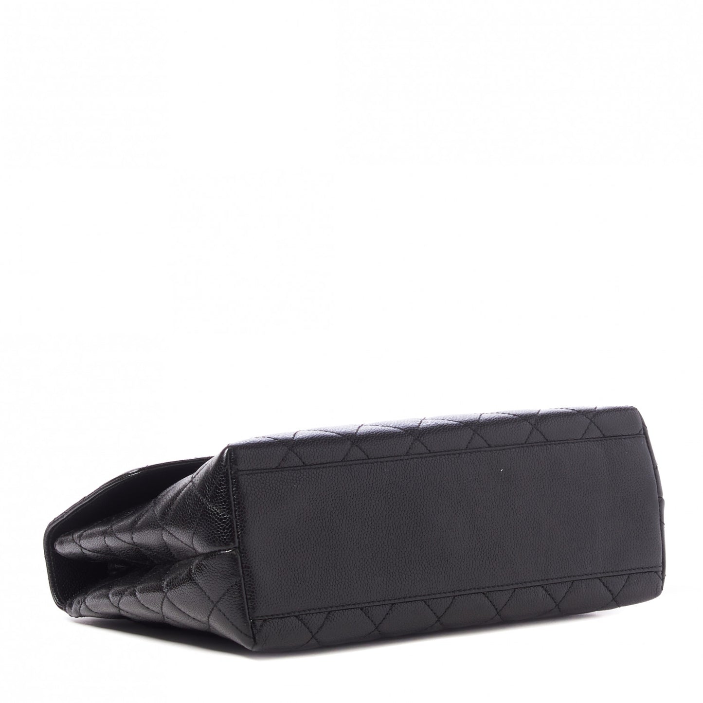 Caviar Quilted Jumbo Kelly Flap Black