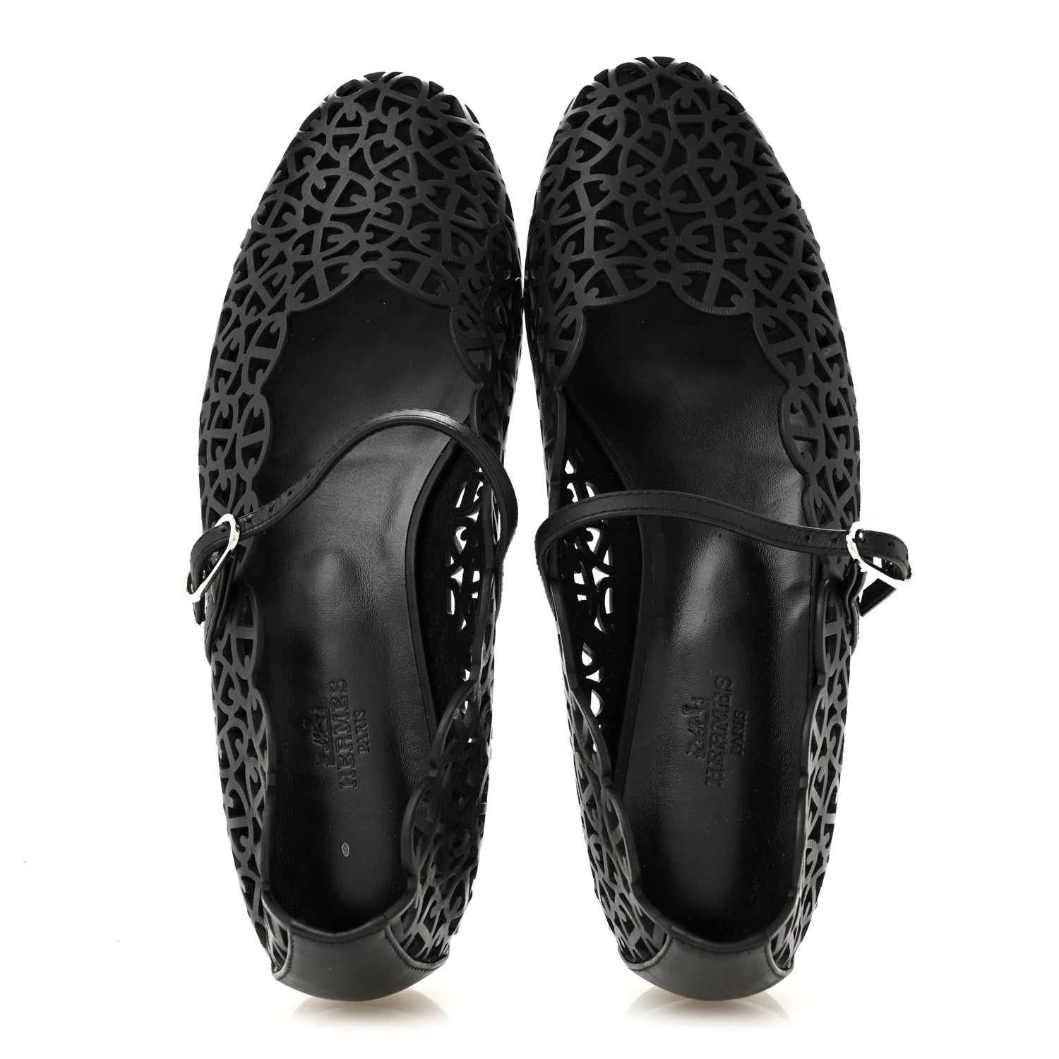 Hermes Calfskin Chaine d'Ancre Meli Ballet Flats 38 Black 2 of 9