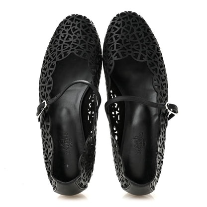 Hermes Calfskin Chaine d'Ancre Meli Ballet Flats 38 Black 2 of 9