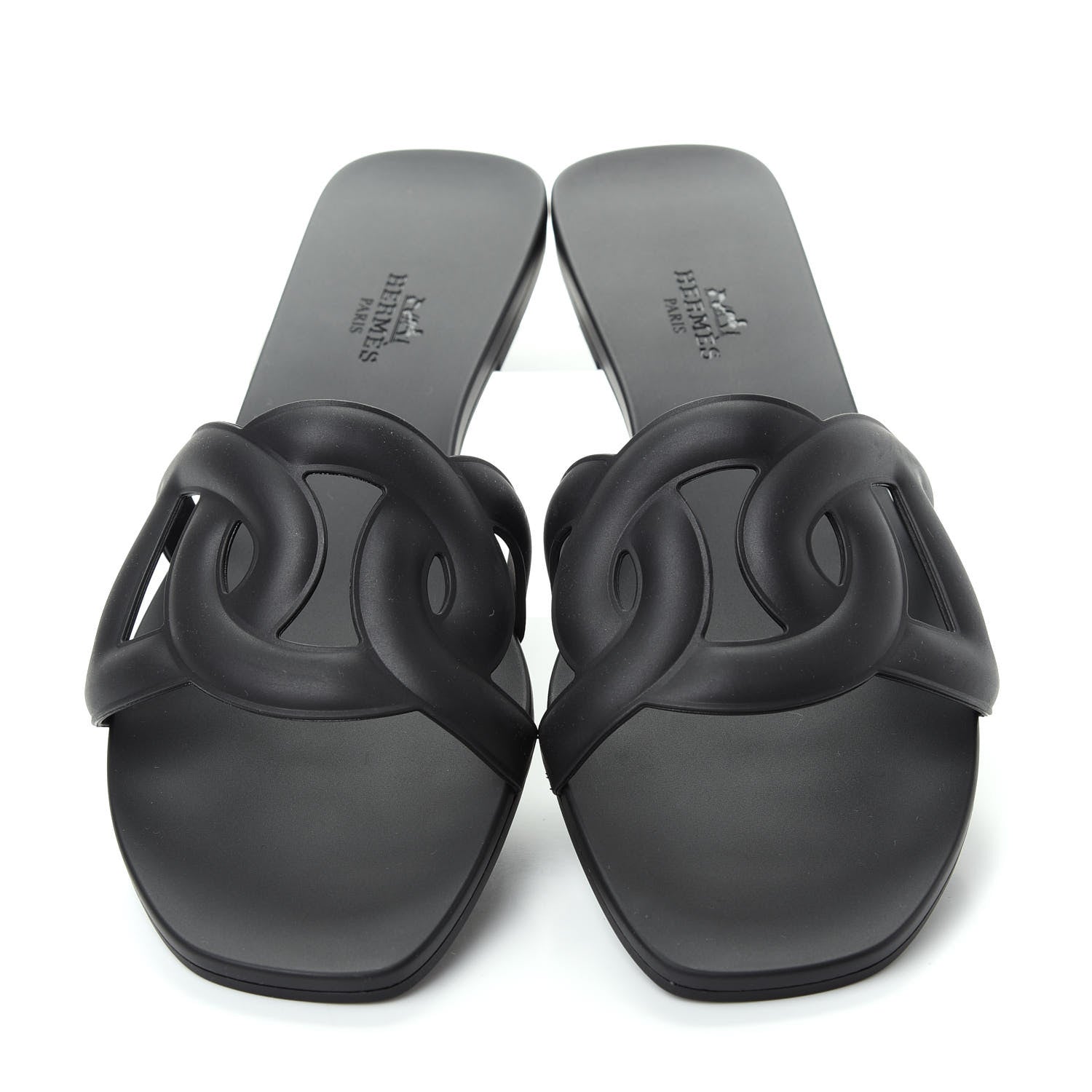 Hermes Rubber Aloha Sandals 38 Black 5 of 10
