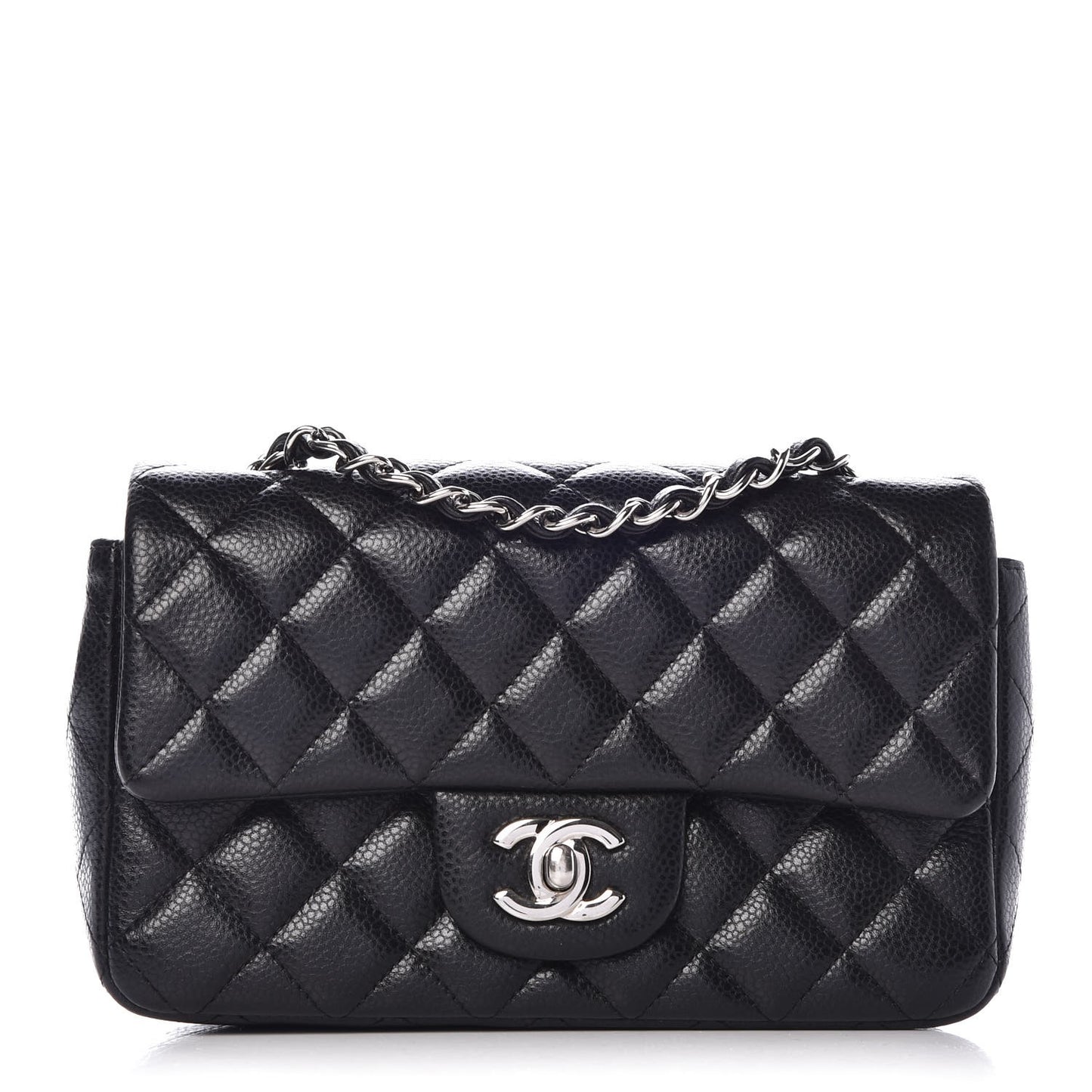 Caviar Quilted Mini Rectangular Flap Black