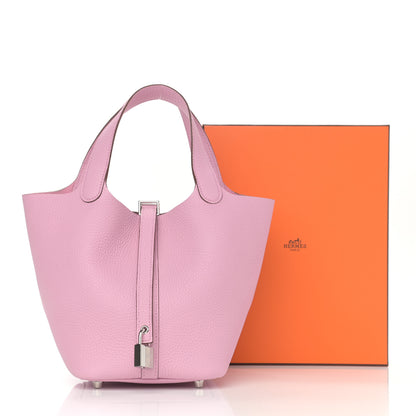 Hermes Taurillon Clemence Picotin Lock 18 PM Mauve Sylvestre 11 of 11