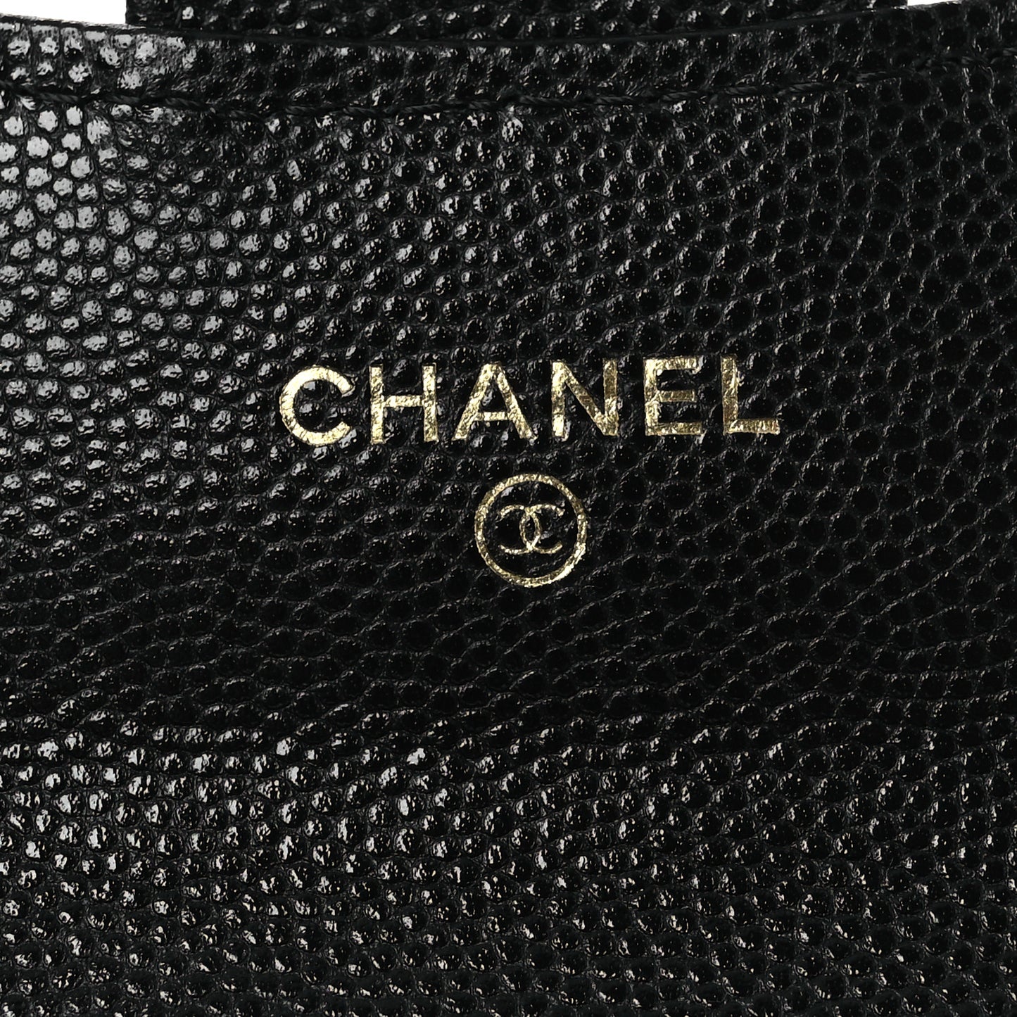 Caviar Quilted Flap Card Holder Chain Wristlet Black