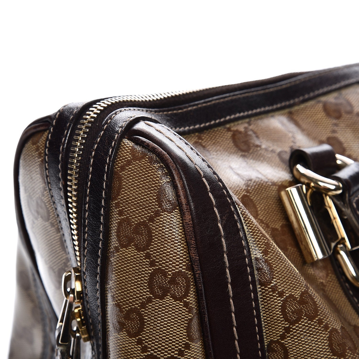 Gucci Crystal Monogram Large Duchessa Boston Dark Brown 16 of 18