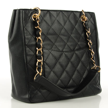 Chanel Caviar Quilted Petit Shopping Tote PST Black 3 of 7