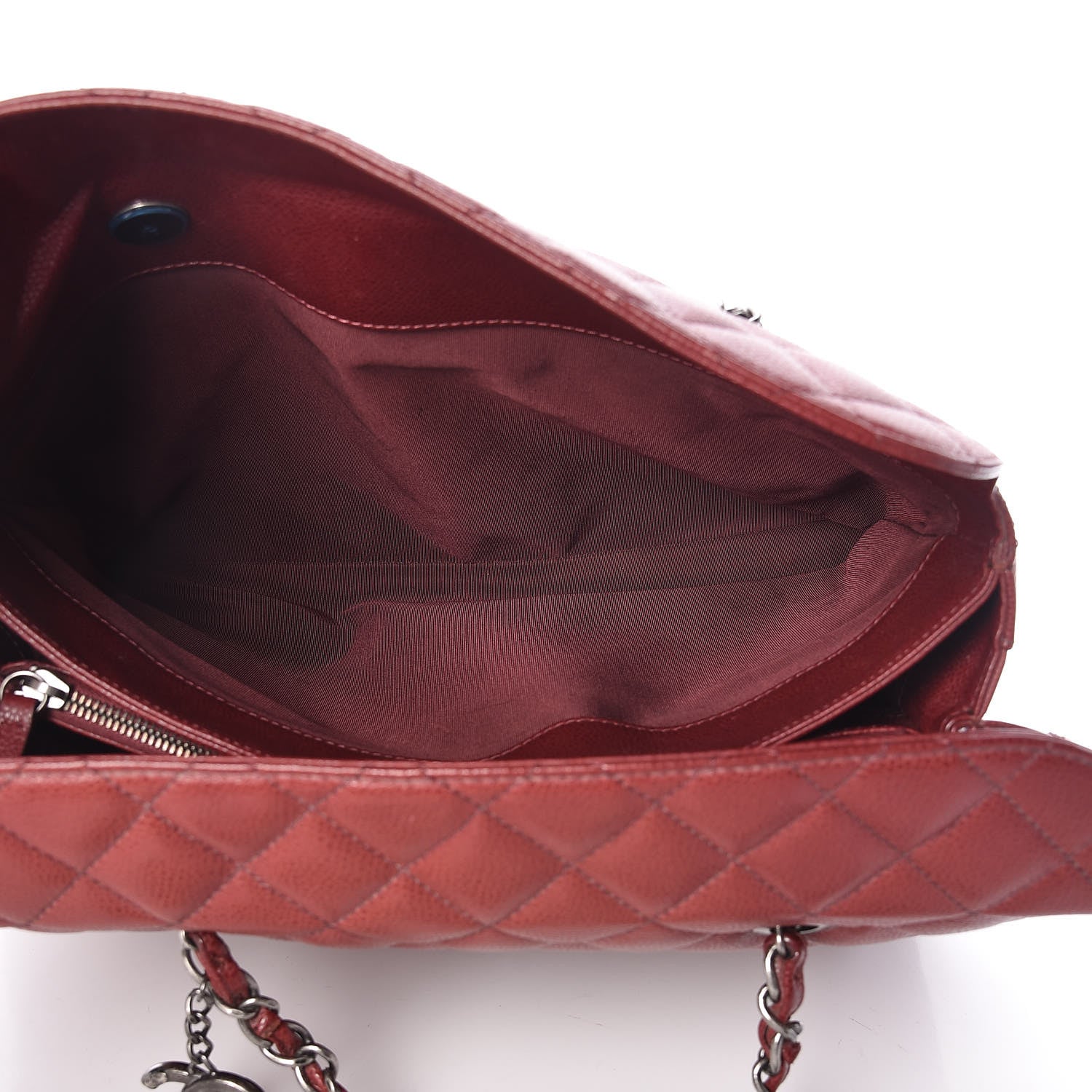 Chanel Caviar Quilted City Shopping Tote Dark Red 5 of 16