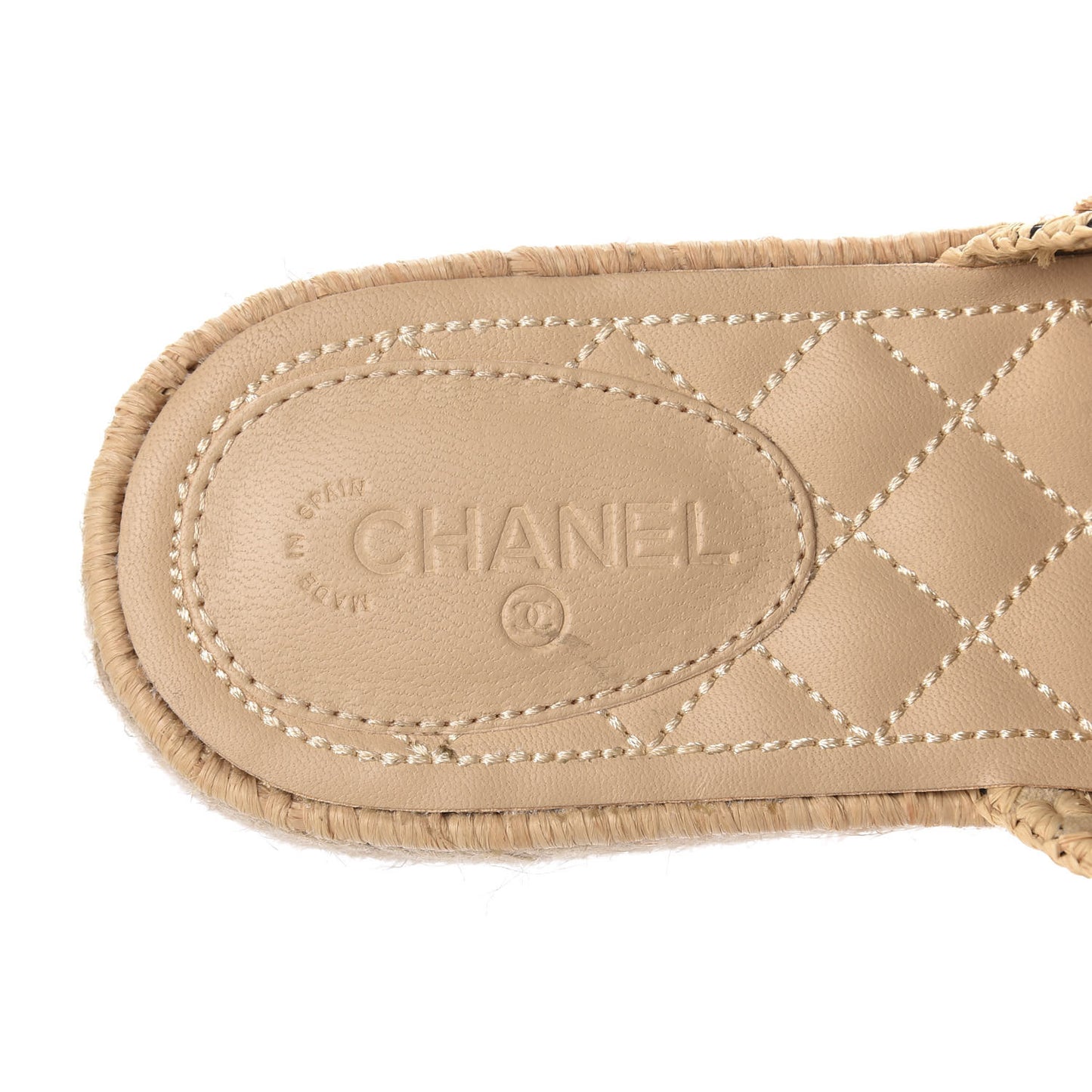 Lambskin Grosgrain CC Espadrille Mules 41 Black