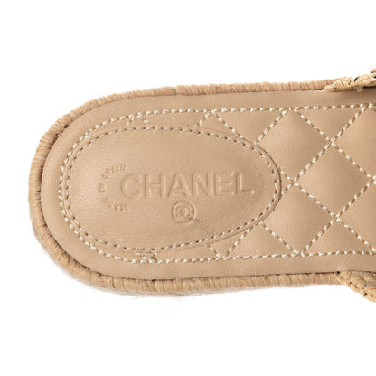 Chanel Lambskin Grosgrain CC Espadrille Mules 41 Black 8 of 10