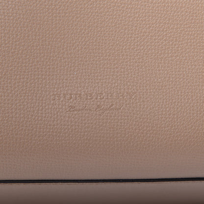 Burberry Grainy Calfskin Haymarket Check Medium Reversible Tote Camel 9 of 14