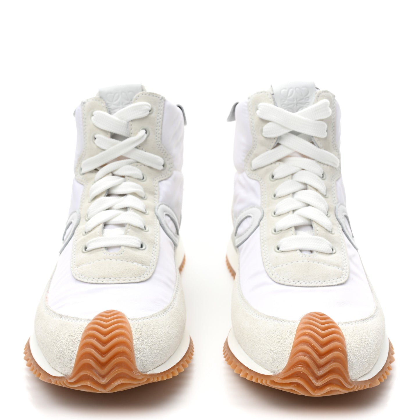 Nylon Suede Flow Runner High Top Sneakers 37 White