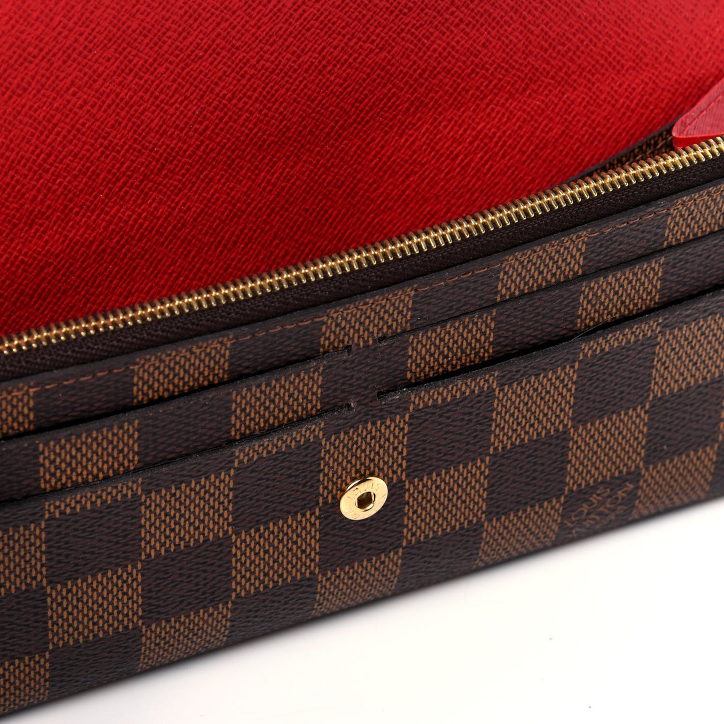 Damier Ebene Emilie Wallet Red