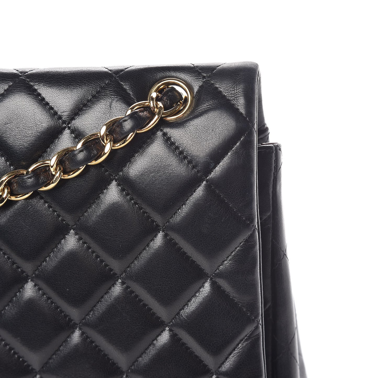 Lambskin Quilted Maxi Single Flap Black