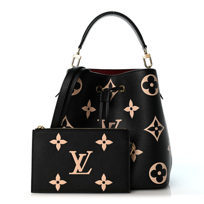 Louis Vuitton Empreinte Monogram Giant Neonoe MM Black Beige 2 of 12