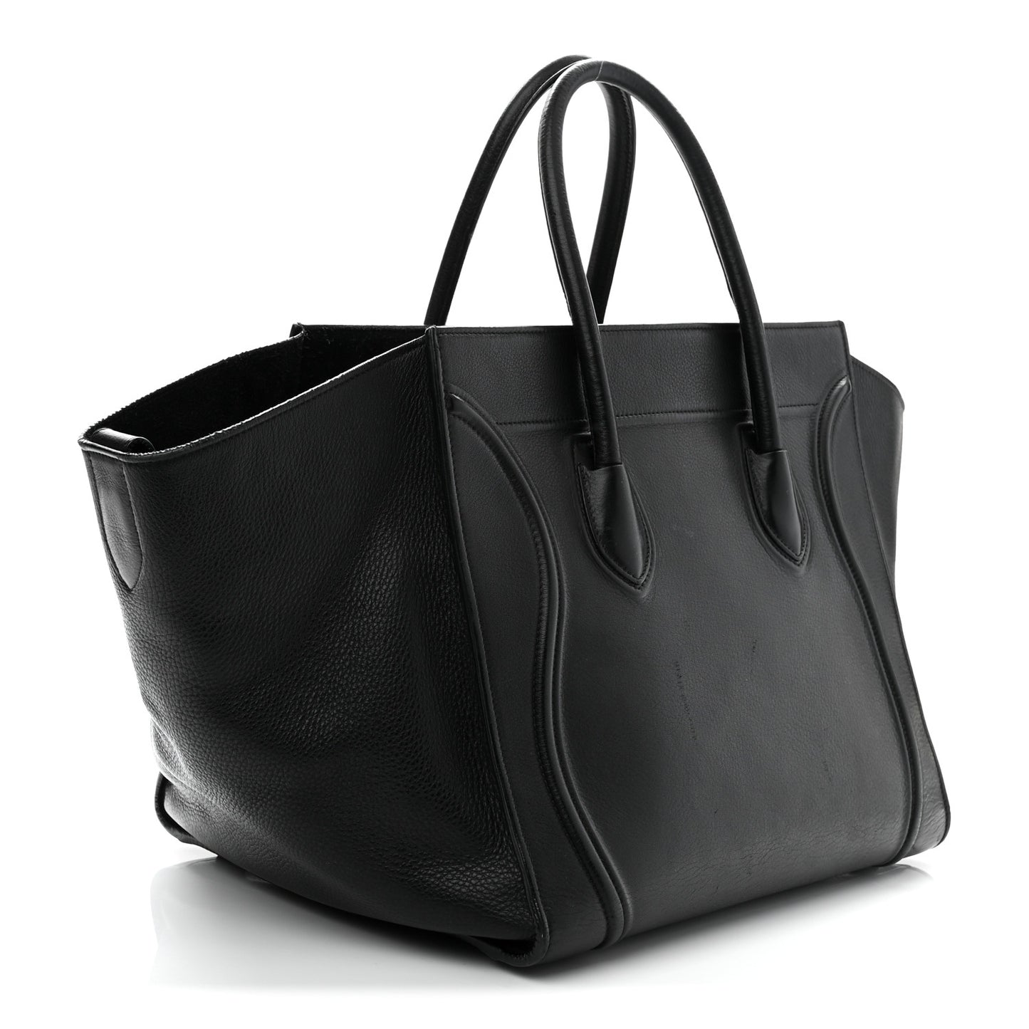 Grained Calfskin Medium Phantom Luggage Black