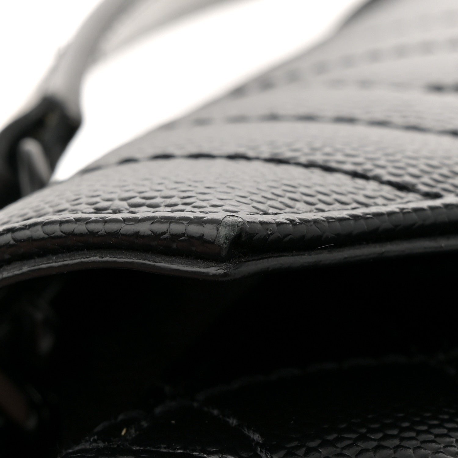 Saint Laurent Grain De Poudre Textured Mixed Matelasse Large Triquilt Monogram Monochrome Satchel Black 13 of 14