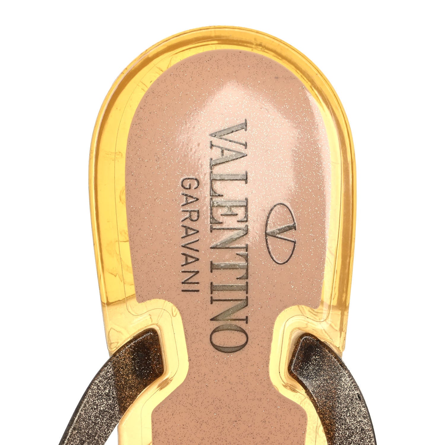 Valentino Garavani PVC Jelly Glitter Rockstud Bow Thong Sandals 39 Gold 7 of 7