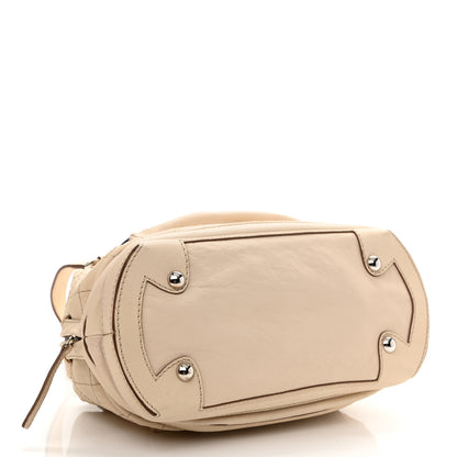 Chanel Goatskin Square Stitch Essential Bowler White 4 of 15