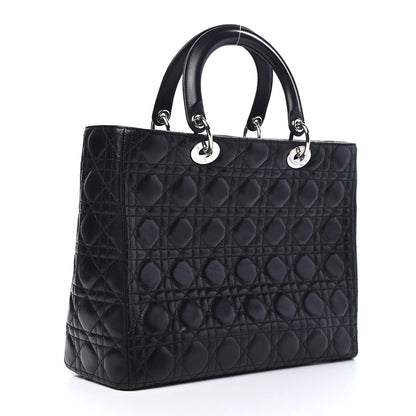 Christian Dior Lambskin Cannage Large Lady Dior Black 2 of 9