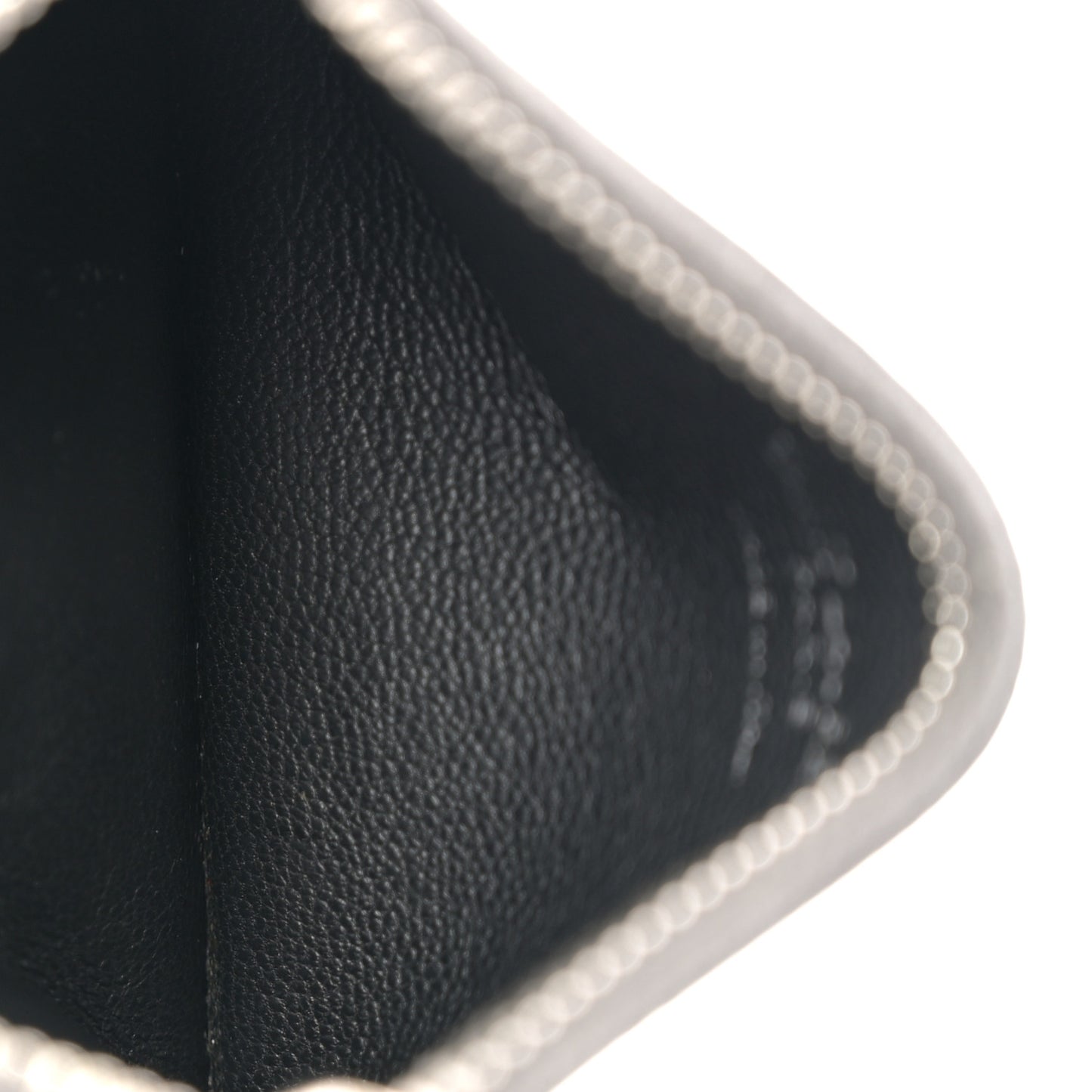 Grained Calfskin 5 Fragments Zip Pouch Card Holder Dark Grey