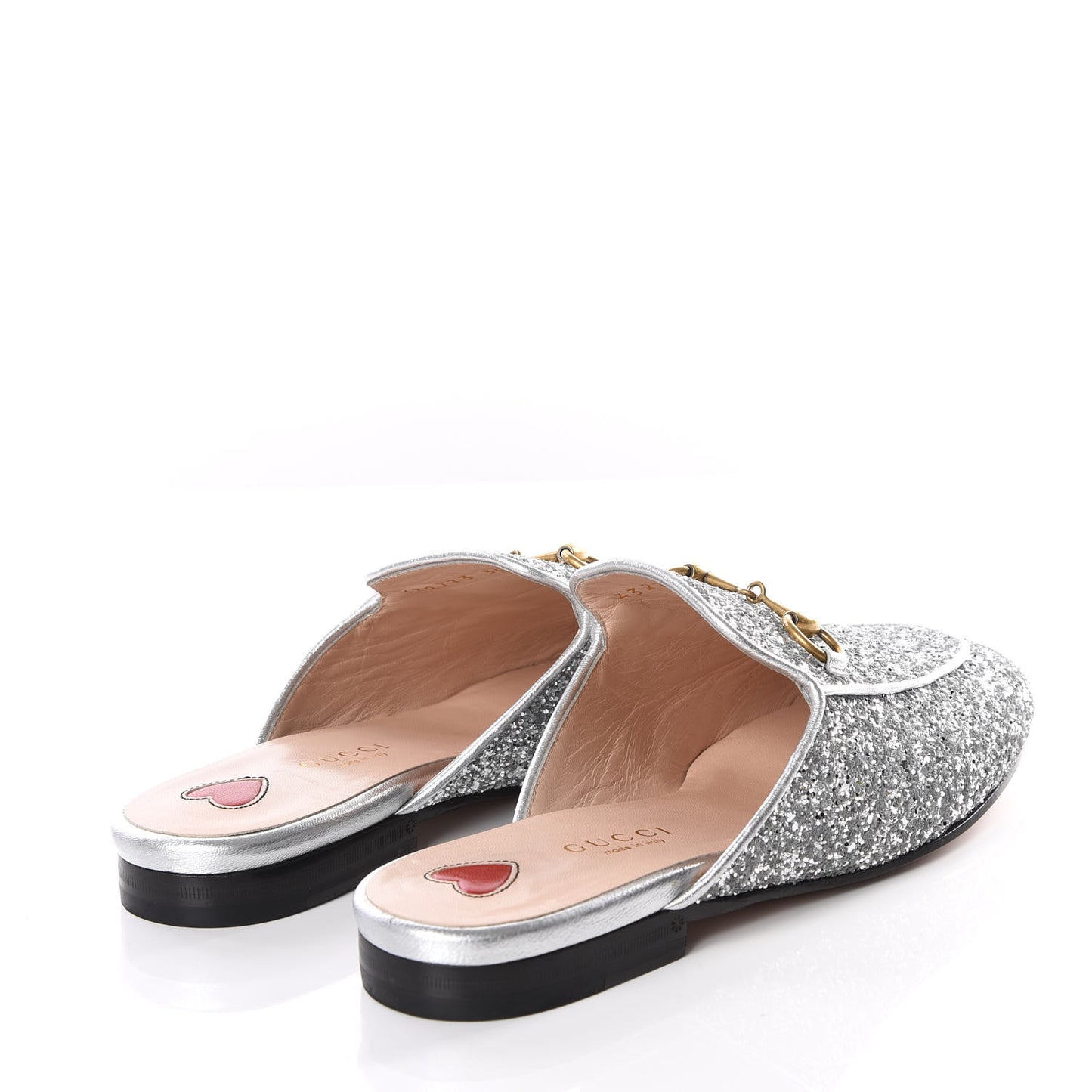 Glitter Womens Princetown Slippers 35 Silver