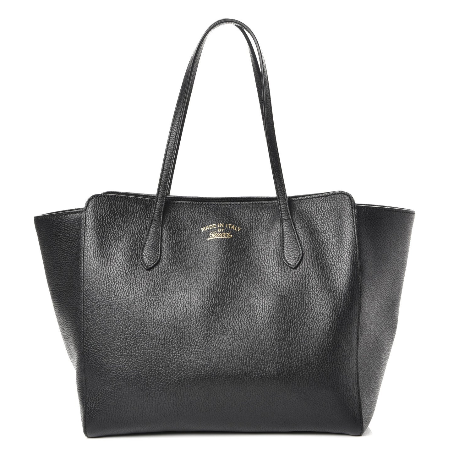 Pebbled Calfskin Medium Swing Tote Black