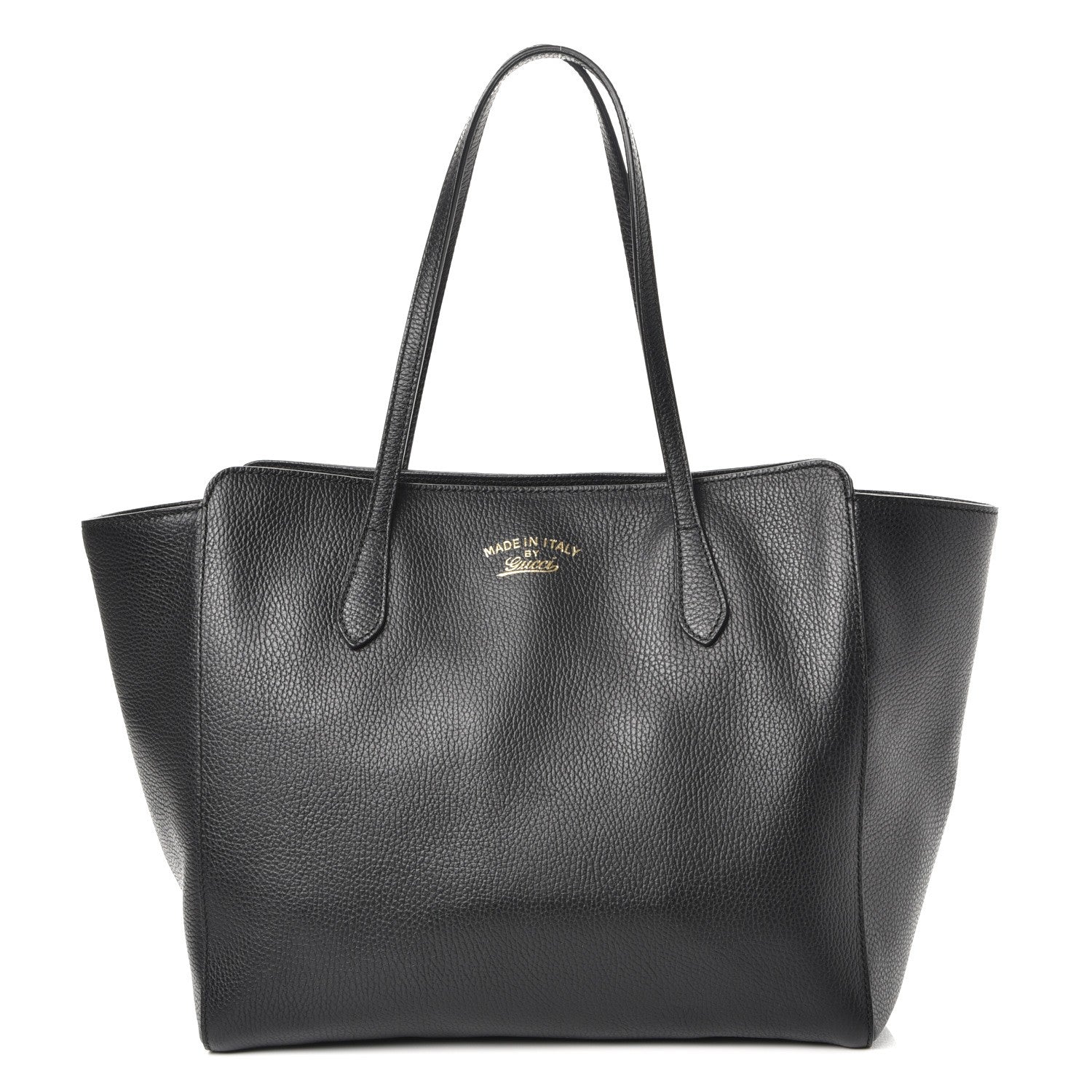 Gucci Pebbled Calfskin Medium Swing Tote Black 1 of 7