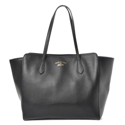 Gucci Pebbled Calfskin Medium Swing Tote Black 1 of 7