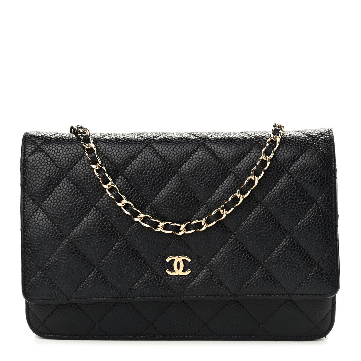 Caviar Quilted Wallet On Chain WOC Black