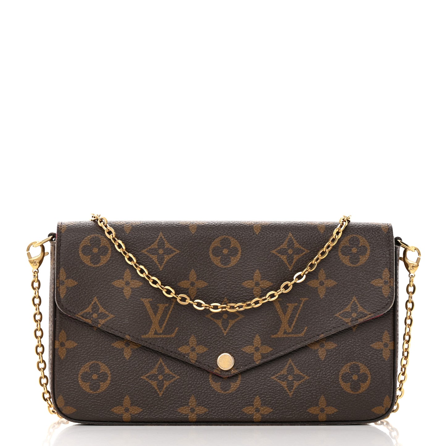 Monogram Pochette Felicie Chain Wallet Fuchsia