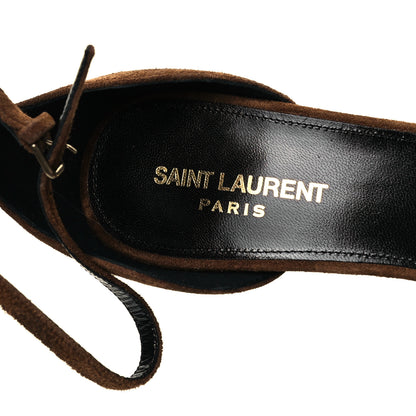 Saint Laurent Suede Calfskin Opyum 110 Sandals 38.5 Cachemere Gold 7 of 7