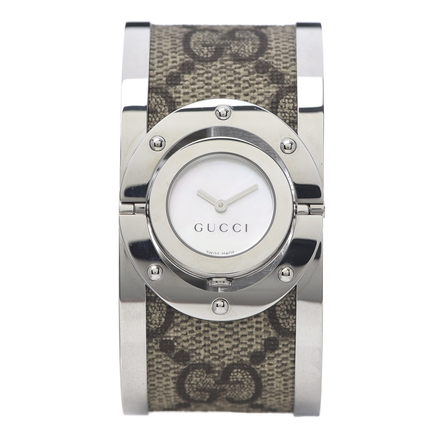 Stainless Steel Canvas Mother of Pearl 33mm Twirl Monogram Quartz Watch