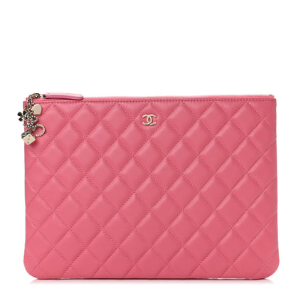Chanel Lambskin Quilted Medium Casino Beauty CC Cosmetic Case Fuchsia 1 of 9