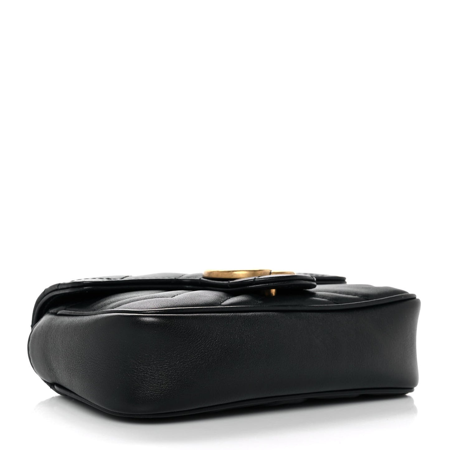 Calfskin Matelasse Super Mini GG Marmont Shoulder Bag Black