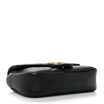 Gucci Calfskin Matelasse Super Mini GG Marmont Shoulder Bag Black 4 of 9