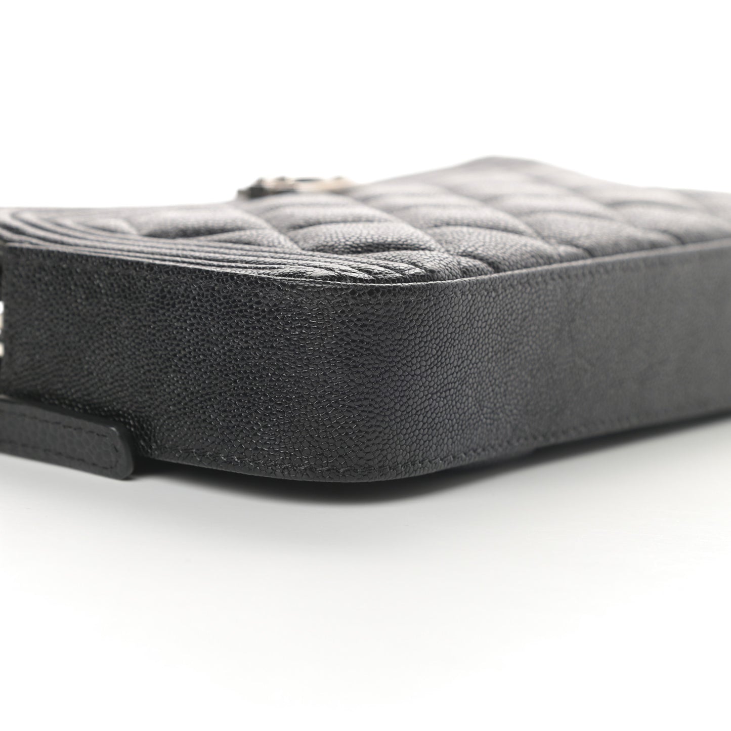Caviar Quilted Small Boy Clutch With Chain Black