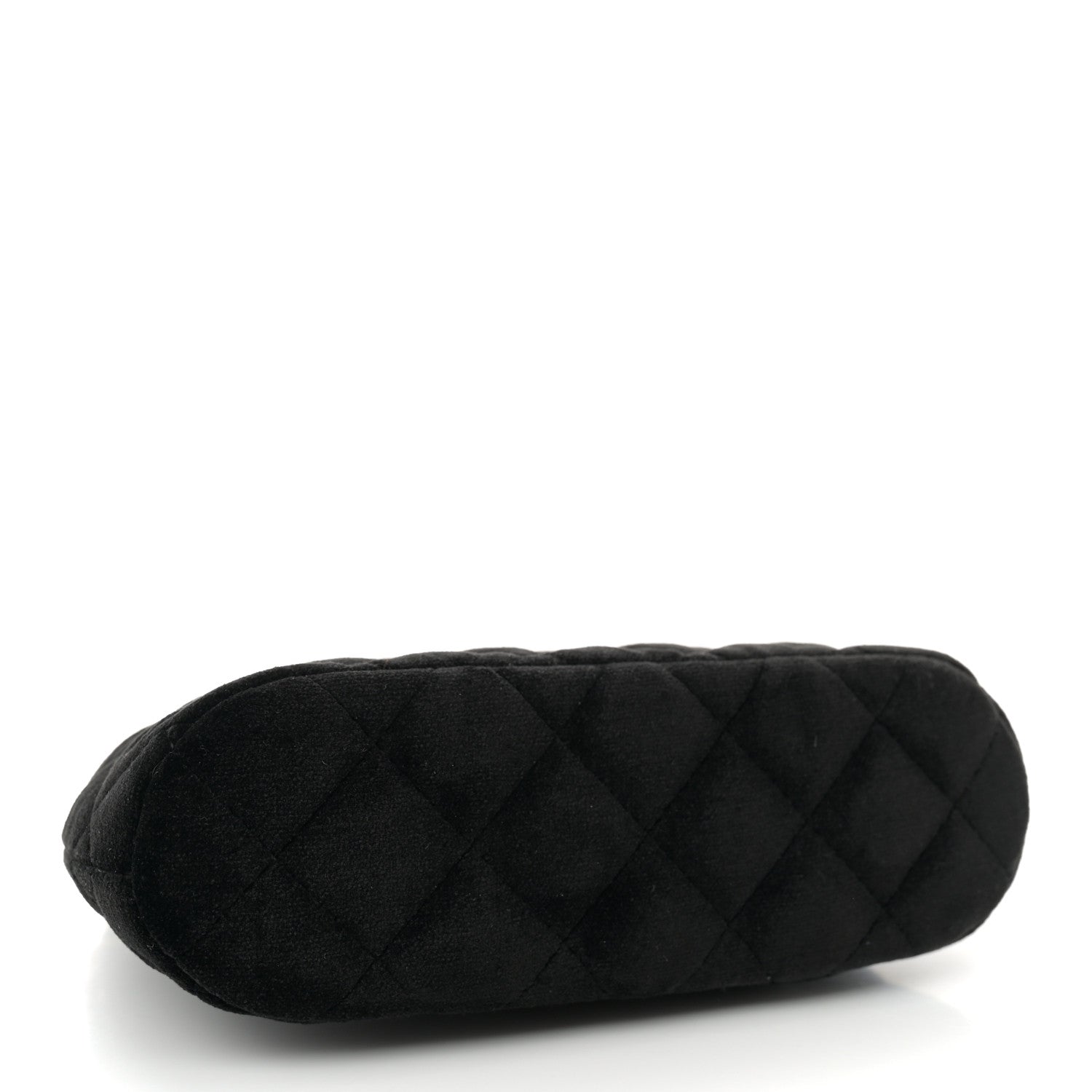 Chanel Velvet Quilted Shiny Coco Clutch With Chain Black 1591093