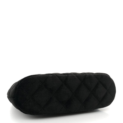 Chanel Velvet Quilted Shiny Coco Clutch With Chain Black 4 of 11