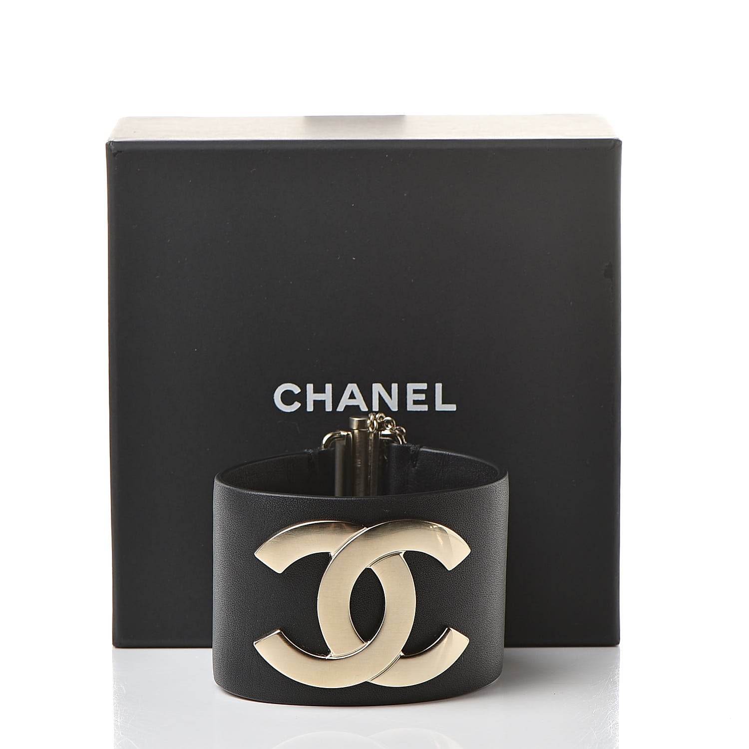Chanel Calfskin CC Cuff Black Gold 7 of 7