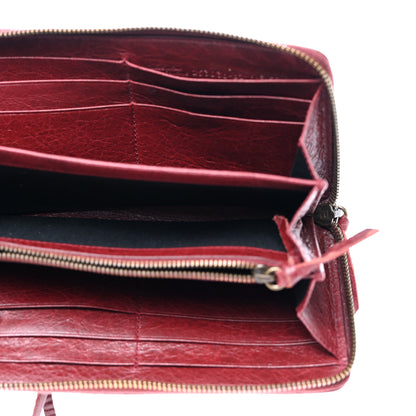 Balenciaga Agneau Classic Hardware Continental Zip Around Wallet Rouge Cerise 5 of 8
