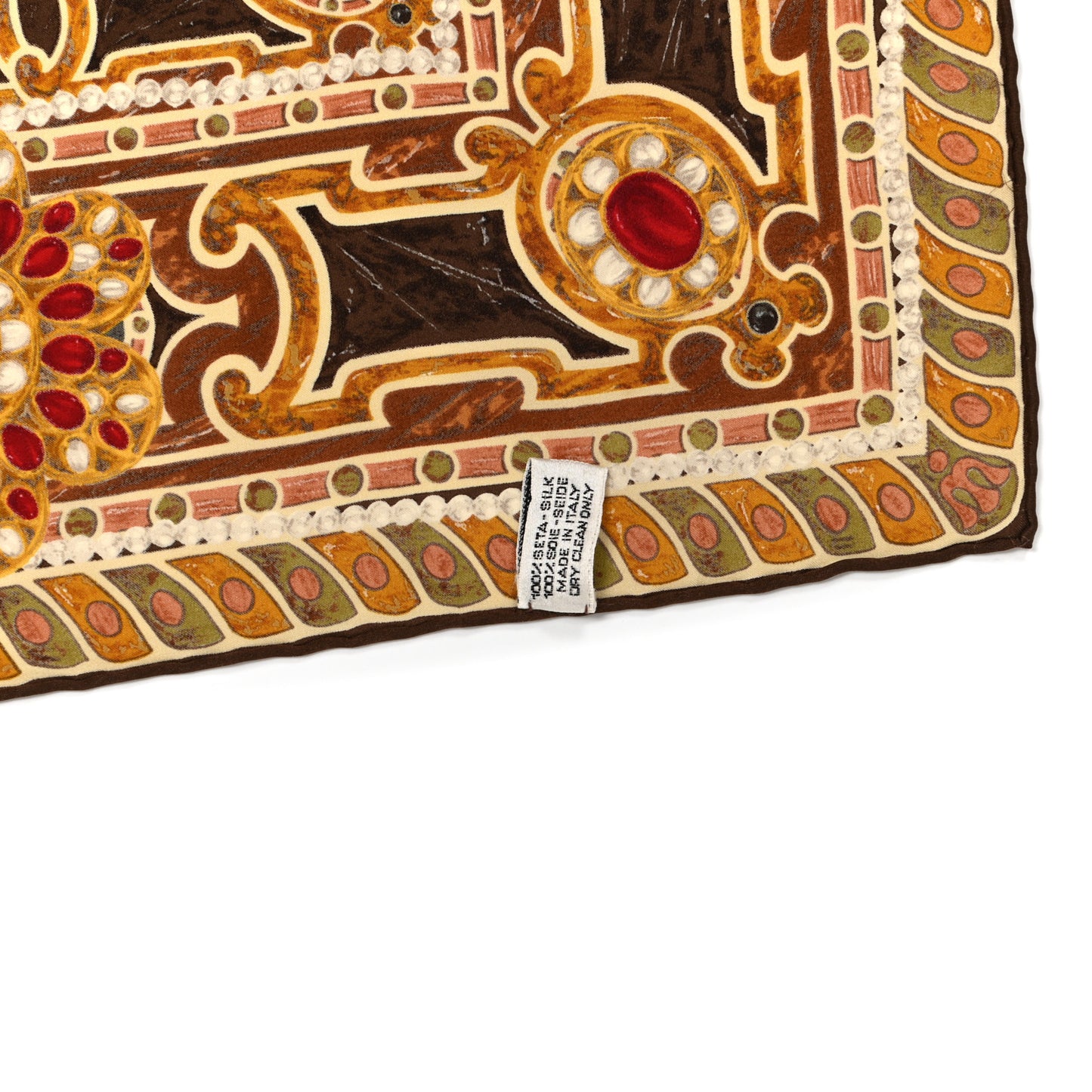 Silk Jewel Printed Square Scarf Multicolor