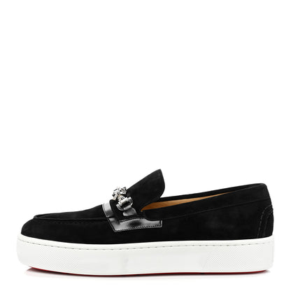 Christian Louboutin Veau Velours Metallur Sneakers 43 Black Silver 1 of 12