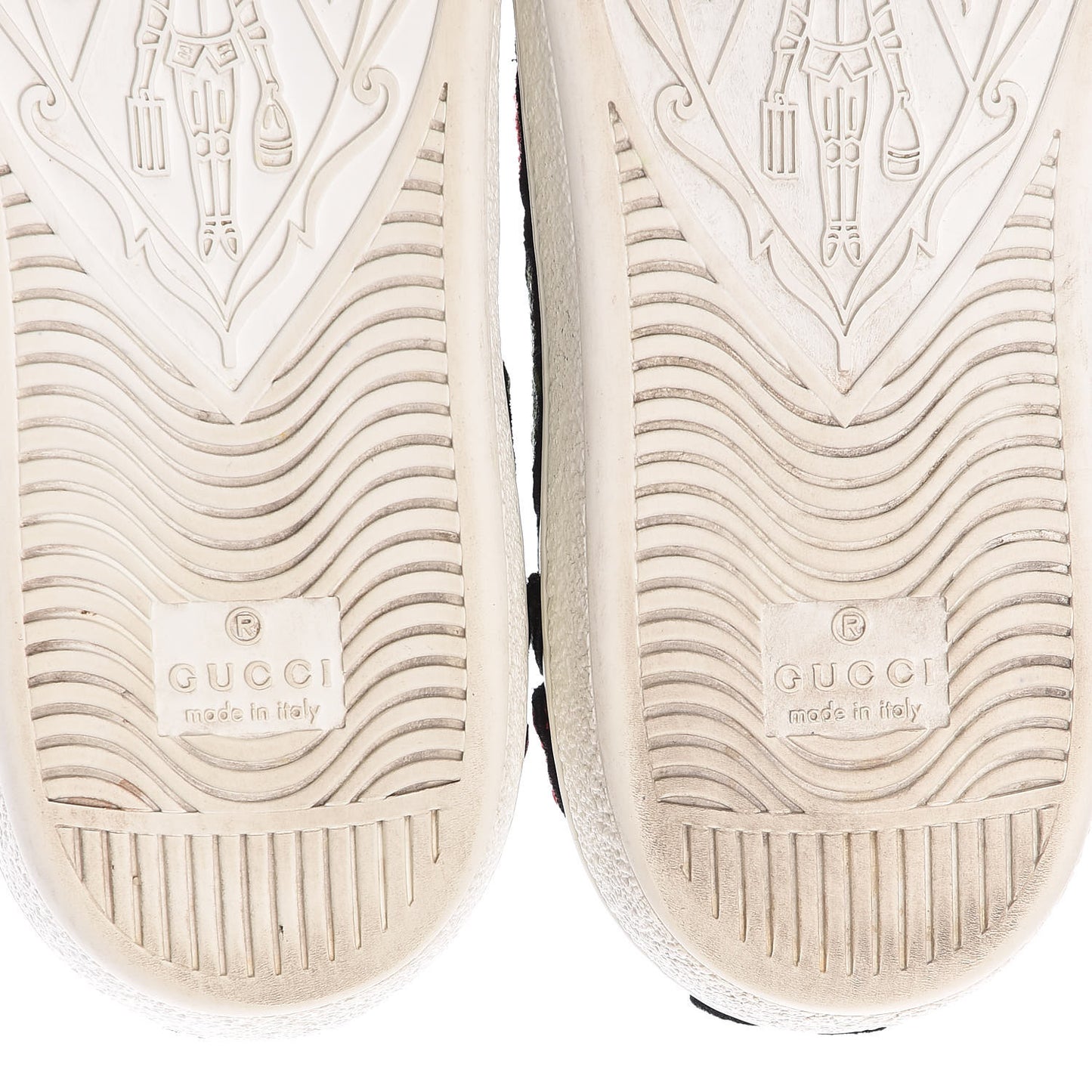 Metallic Calfskin Floral Embroidered Womens Ace Sneakers 36.5 Silver