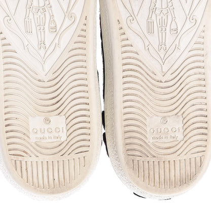 Gucci Metallic Calfskin Floral Embroidered Womens Ace Sneakers 36.5 Silver 17 of 17