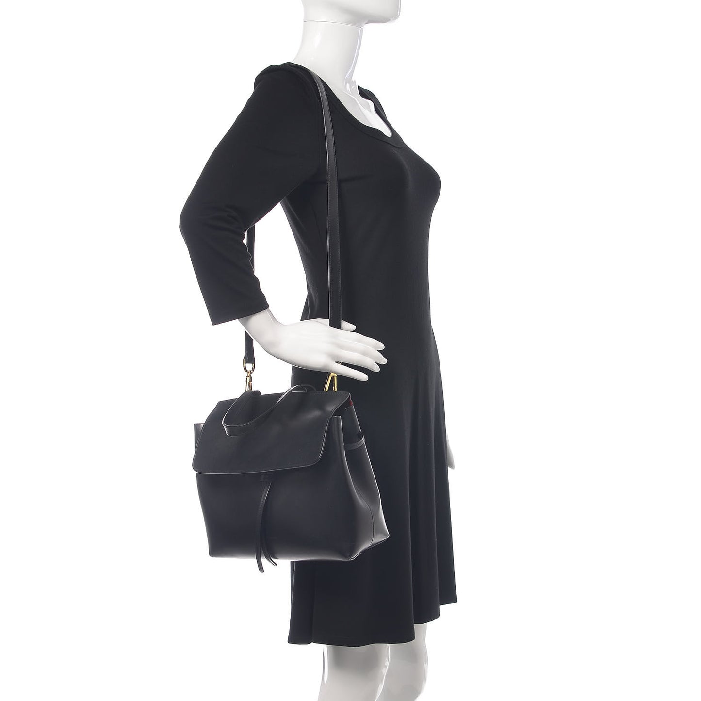 Calfskin Mini Lady Bag Black Flamma